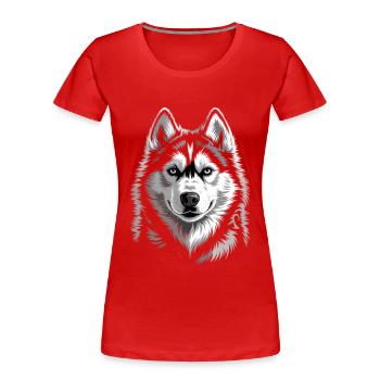 Husky - Women's Premium Organic T-Shirt - red - Front - Mia (176cm)