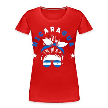 Fierté et Foyer du drapeau du Nicaragua - T-shirt bio Premium Femme - rouge - Devant - Mia (176cm)