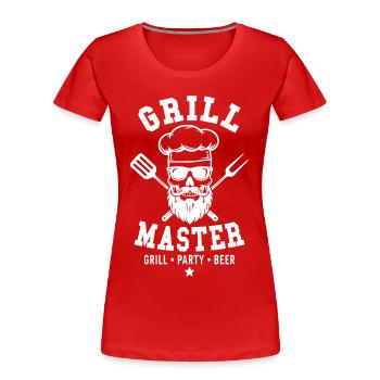 GRILL MASTER GRILL BIÈRE DE FÊTE Skull - T-shirt bio Premium Femme - rouge - Devant - Mia (176cm)