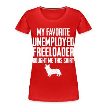 Corgi Drôle de Profiteur - T-shirt bio Premium Femme - rouge - Devant - Mia (176cm)