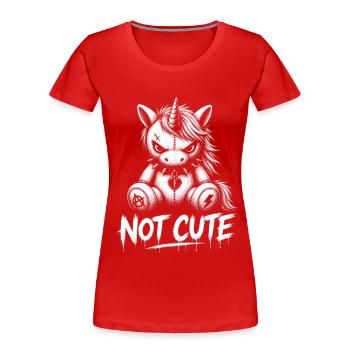 Rebellisches Einhorn – Not Cute Punk Design - Frauen Premium Bio T-Shirt - Rot - Vorne - Mia (176cm)