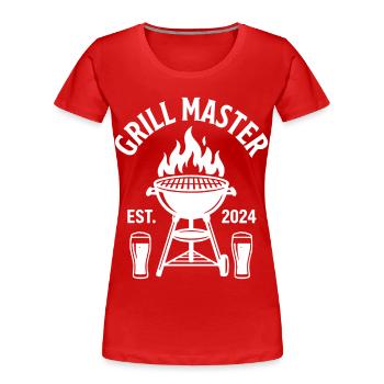 GRILL MASTER EST 2024 Grillmeister - T-shirt bio Premium Femme - rouge - Devant - Mia (176cm)