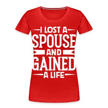 Conjoint perdu - Vie gagnée - T-shirt bio Premium Femme - rouge - Devant - Mia (176cm)