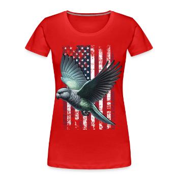 Perroquet pionus Perroquet à croupion rouge des États-Unis - T-shirt bio Premium Femme - rouge - Devant - Mia (176cm)