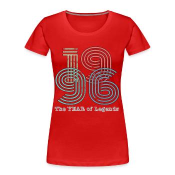 Vintage 1996 - Frauen Premium Bio T-Shirt - Rot - Vorne - Mia (176cm)