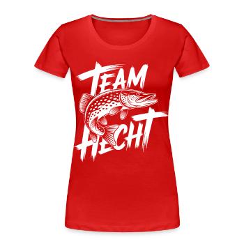 Raubfisch Hecht - Frauen Premium Bio T-Shirt - Rot - Vorne - Mia (176cm)