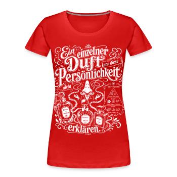 Ein Duft reicht nicht - Frauen Premium Bio T-Shirt - Rot - Vorne - Mia (176cm)
