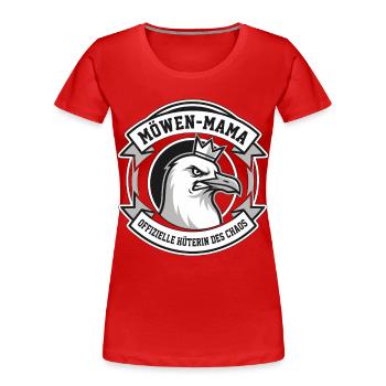 MöwenMama Chaos - Frauen Premium Bio T-Shirt - Rot - Vorne - Mia (176cm)