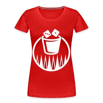 Backgammon | Board Game | Gift - Women's Premium Organic T-Shirt - red - Front - Mia (176cm)