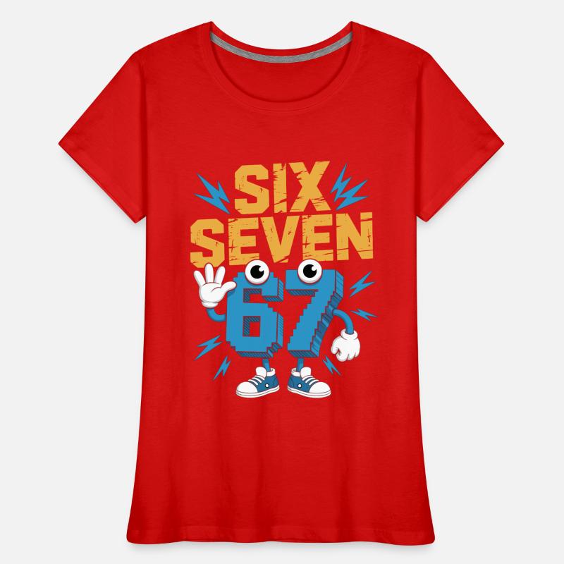 Zahlenheld 67 im Comicstil Frauen Premium Bio T-Shirt