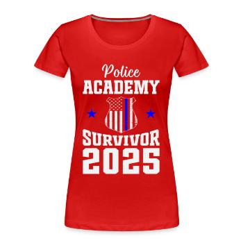 Police Academy Survivor 2025 Graduation Police - Women's Premium Organic T-Shirt - red - Front - Mia (176cm)