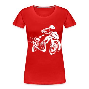 Motard Motard - T-shirt bio Premium Femme - rouge - Devant - Mia (176cm)