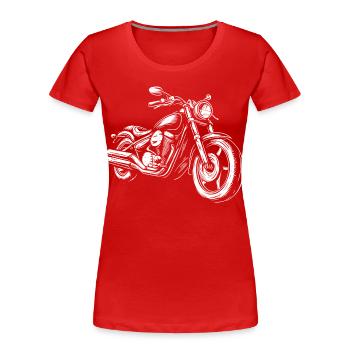 Motard Motard - T-shirt bio Premium Femme - rouge - Devant - Mia (176cm)