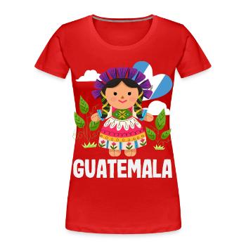 Guatemala Flagge T-Shirt Stolz & Heimat Chapín - Frauen Premium Bio T-Shirt - Rot - Vorne - Mia (176cm)
