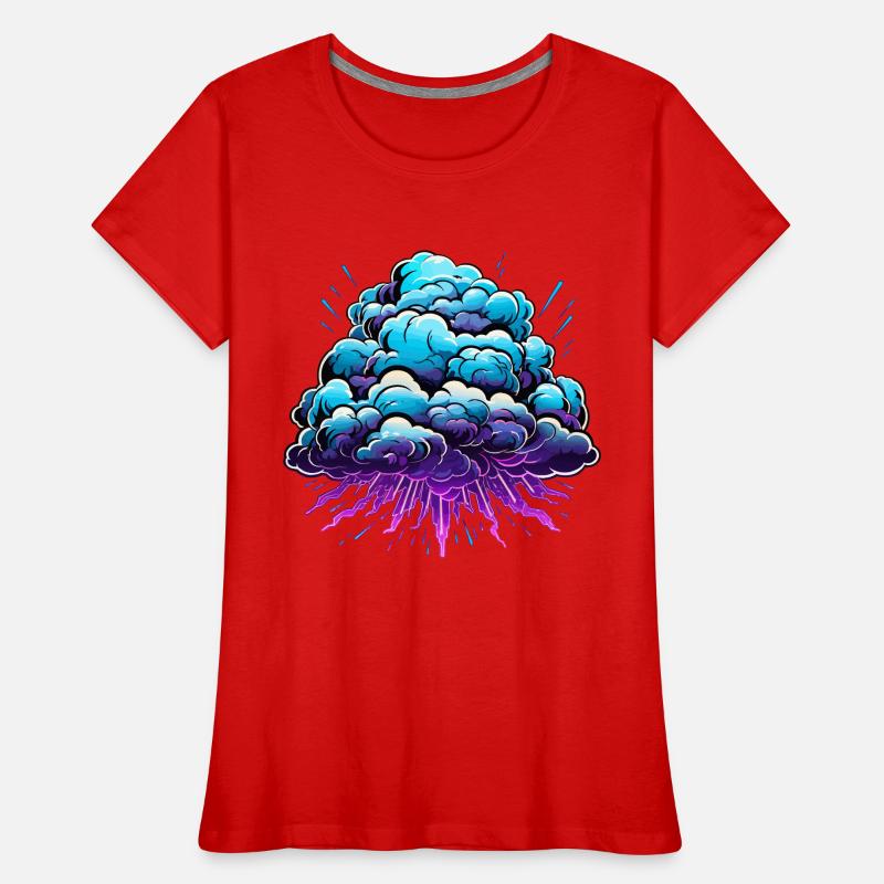 Blue Cloud Pop Explosion de néon T-shirt bio Premium Femme