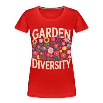 Garden Diversity Flowers Garden - Women's Premium Organic T-Shirt - red - Front - Mia (176cm)