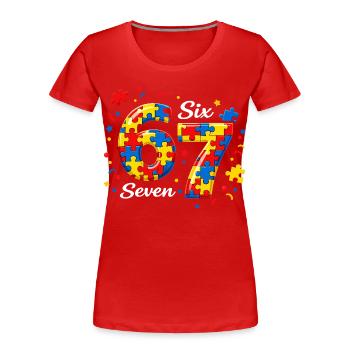 67 Jahre Alt Retro Autismus Puzzle Geburtstag Desi - Frauen Premium Bio T-Shirt - Rot - Vorne - Mia (176cm)