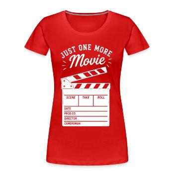 Just one more Movie Filmklappe für Cineasten - Women's Premium Organic T-Shirt - red - Front - Mia (176cm)