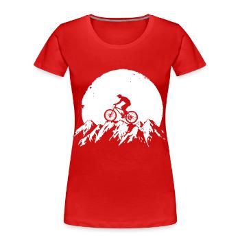 Mountain bike - Women's Premium Organic T-Shirt - red - Front - Mia (176cm)