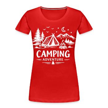 Camping Adventure - Women's Premium Organic T-Shirt - red - Front - Mia (176cm)