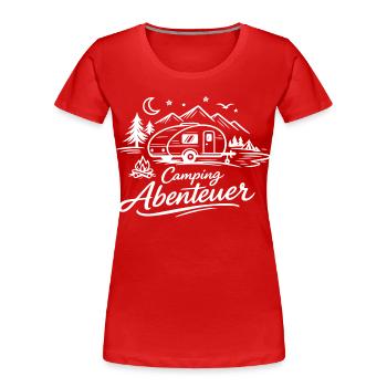 Camping Abenteuer  - Frauen Premium Bio T-Shirt - Rot - Vorne - Mia (176cm)