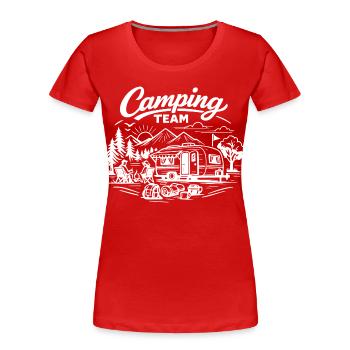 Camping Team Wagen  - Frauen Premium Bio T-Shirt - Rot - Vorne - Mia (176cm)