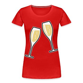 2 Sektgläser (Sekt / Oval / Zu / 3C) - Women's Premium Organic T-Shirt - red - Front - Mia (176cm)