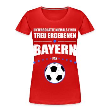 Treu ergebener Bayern Fan Geschenk | Vintage Look - Frauen Premium Bio T-Shirt - Rot - Vorne - Mia (176cm)