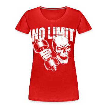 No Limit Gym - Women's Premium Organic T-Shirt - red - Front - Mia (176cm)