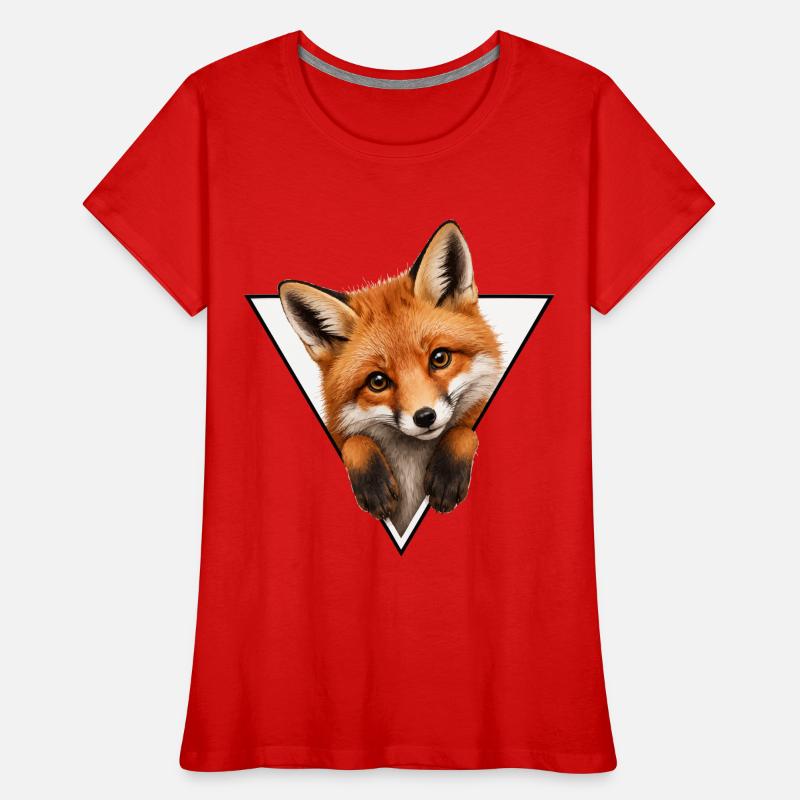 Fox in Triangle Illustration Women's Premium Organic T-Shirt
