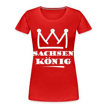 Sachsen König Krone Logo - Frauen Premium Bio T-Shirt - Rot - Vorne - Mia (176cm)