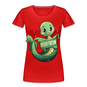 Celetatin Turtle Cartoon - Women's Premium Organic T-Shirt - red - Front - Mia (176cm)