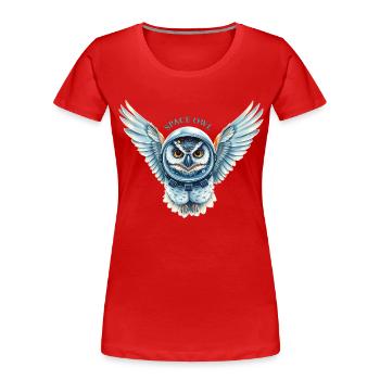 Space owl in space suit - Women's Premium Organic T-Shirt - red - Front - Mia (176cm)