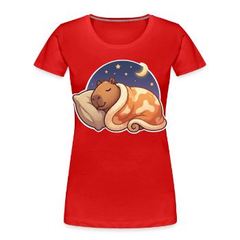 Capybara Sleeping - Women's Premium Organic T-Shirt - red - Front - Mia (176cm)