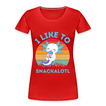 Kawaii Snackheld Bubble Tea - Women's Premium Organic T-Shirt - red - Front - Mia (176cm)