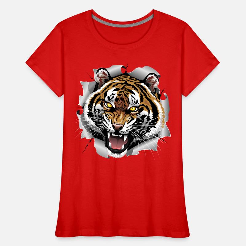 Tiger Roaring Attack Women's Premium Organic T-Shirt