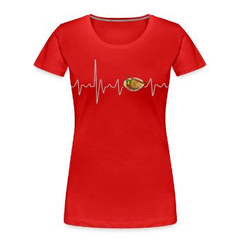 Soupe Pho avec Heartbeat Soupe de nouilles Design Vietnam - T-shirt bio Premium Femme - rouge - Devant - Mia (176cm)