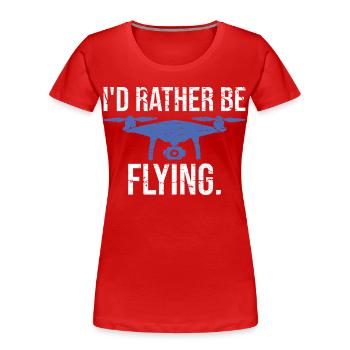 J’en ai assez, je vais piloter drones pilotes - T-shirt bio Premium Femme - rouge - Devant - Mia (176cm)