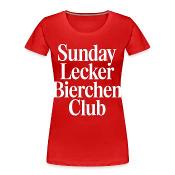 Sunday Lecker Bierchen Club - Frauen Premium Bio T-Shirt - Rot - Vorne - Mia (176cm)