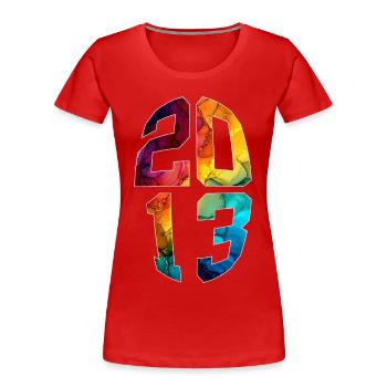 13 YEARS OLD 2013 13TH BIRTHDAY - Women's Premium Organic T-Shirt - red - Front - Mia (176cm)