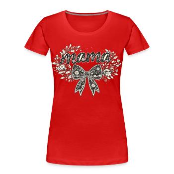 Mom Gift: Retro Mama Visual - Women's Premium Organic T-Shirt - red - Front - Mia (176cm)