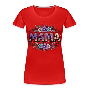 Mama-Geschenk: Retro-Mama-Visualisierung - Frauen Premium Bio T-Shirt - Rot - Vorne - Mia (176cm)