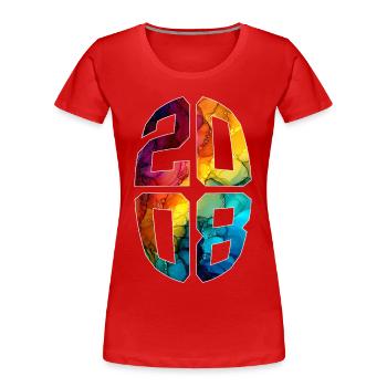 18 JAHRE ALT 2008 18. GEBURTSTAG - Frauen Premium Bio T-Shirt - Rot - Vorne - Mia (176cm)