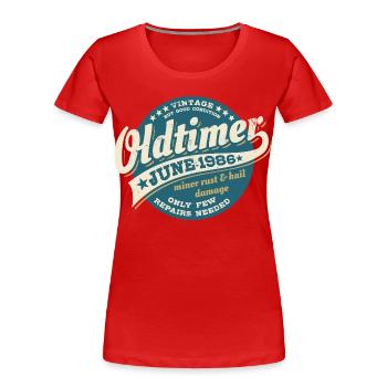 Oldtimer Juni 1986 | Geburtstag Geschenk - Frauen Premium Bio T-Shirt - Rot - Vorne - Mia (176cm)