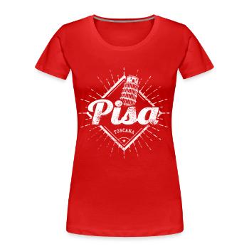 Pisa schiefer Turm Toskana in Italien Souvenir - Frauen Premium Bio T-Shirt - Rot - Vorne - Mia (176cm)