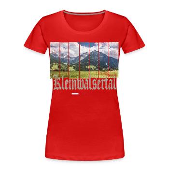 Kleinwalsertal Allgäu in Österreich Souvenir - Frauen Premium Bio T-Shirt - Rot - Vorne - Mia (176cm)