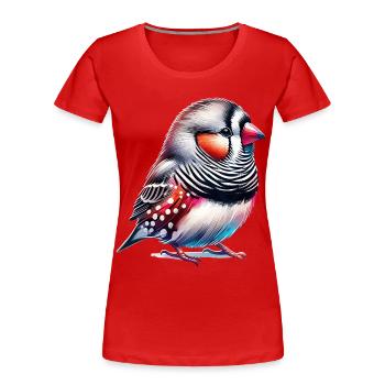 Zebrafink Motiv - Frauen Premium Bio T-Shirt - Rot - Vorne - Mia (176cm)