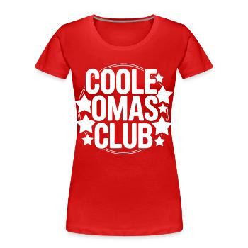 Coole Omas Club - Frauen Premium Bio T-Shirt - Rot - Vorne - Mia (176cm)