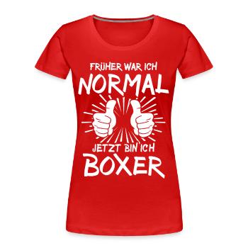 Boxer - Frauen Premium Bio T-Shirt - Rot - Vorne - Mia (176cm)