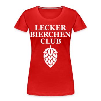 Lecker Bierchen Club - Lecker Bierchen - Bier - Frauen Premium Bio T-Shirt - Rot - Vorne - Mia (176cm)